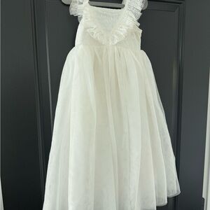Charming White Lace Formal Kids Dress